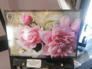 plaque funéraire pivoine