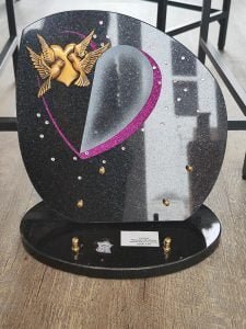 plaque funéraire cœur